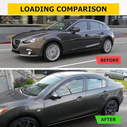 4pcs Window Visors Rain Guards for 2010 (2010-2013 Mazda 3)