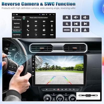 Double Din Car Stereo Radio Receiver (10.1 Inch Android Radio+License Plate Camera)
