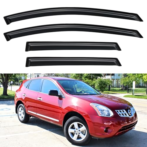 Window Visors Rain Guards for 2009 2010 2011 2012 2013 Nissan Rogue (2009-2013 Nissan Rogue)