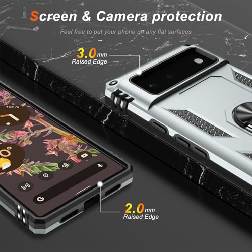 for Google Pixel 6 Case with Screen Protector (Silver / Google Pixel 6)