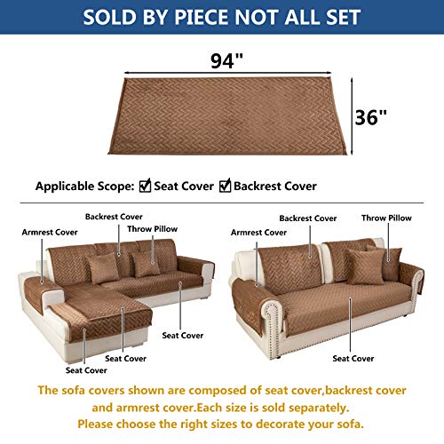 Couch Cover Sectional Couch Covers (36''x94''/Rectangular / Brown)