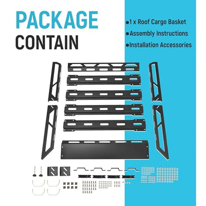 50" Roof Rack Cargo Basket W (50.38" x 39" x 4.75")