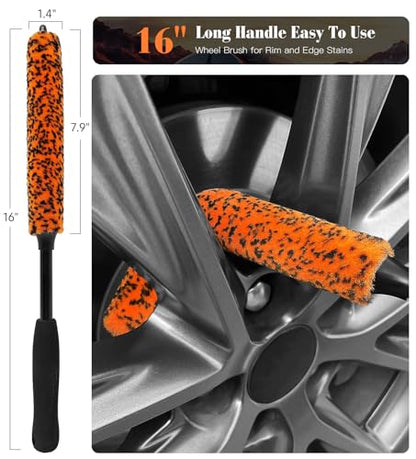 7PCS Motorcycle Cleaning Kit (Orange / 7-Piece)