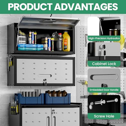 Metal Wall Cabinet (Black/Grey / Upflip Door-H13.5")