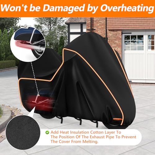 Motorcycle Cover for Harley Davidson Ultra Limited withTrunk Models (Black / for Ultra Limited)