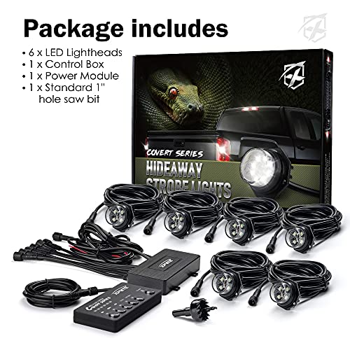 White Red LED Hideaway Strobe Lights Kit (White Red / 6 pcs)