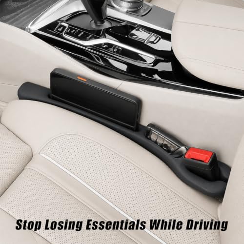 Car Seat Gap Filler Organizer 2 PCS Black Universal Seat Gap Plug Blocker Anti (Style 3 / Black)