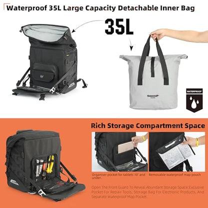 Motorcycle Saddlebag 35L Waterproof (Black 35L)
