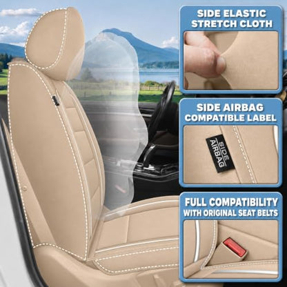 Car Seat Covers 5 Seats Set for Hyundai Kona 2018 (#018 Beige / 3. Kona 2018-2026-5 Seat Covers Full Set)