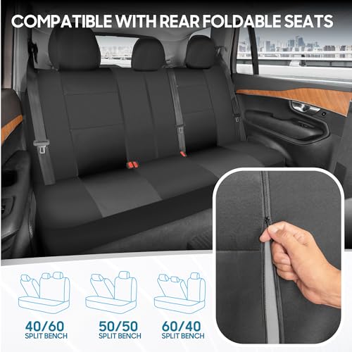PolyPro Car Seat Covers Full Set in Solid Charcoal (Solid Gray)