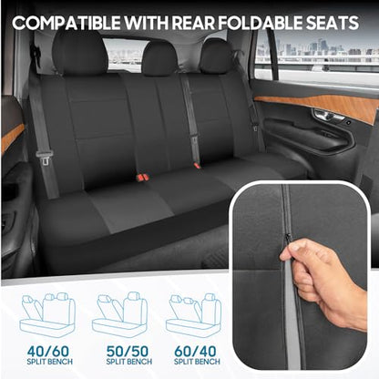 PolyPro Car Seat Covers Full Set in Solid Charcoal (Solid Gray)