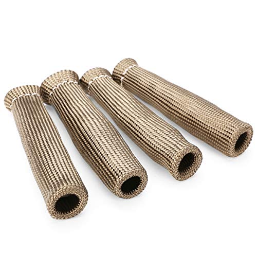 Titanium Spark Plug Wire Boots Thermal Protection Insulator Sleeve (Titanium)