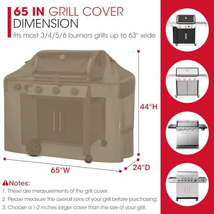 Grill Cover Heavy Duty Waterproof UV Proof (65 Inch)