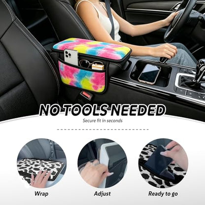 Fashion Car Center Console Armrest Cover with 2 Side Pockets (Candy Dream)