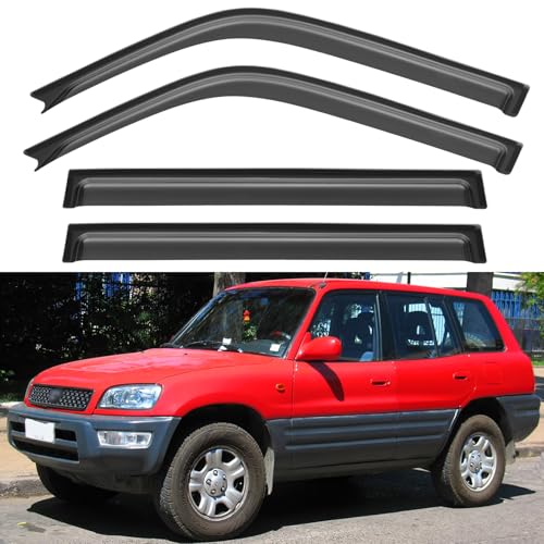 Window Visors Rain Guards for 1996 1997 1998 1999 2000 Toyota RAV4 (1996-2000 Toyota RAV4)