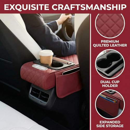 Car Center Console Cover (Burgundy)