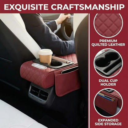 Car Center Console Cover (Burgundy)
