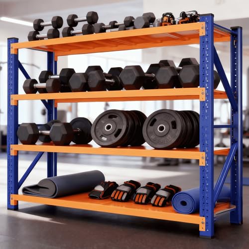 4 Tier Storage Shelves (Blue&orange / 60"W*24"D*79"H)
