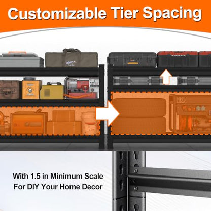Metal Storage Garage Shelving (3T-BK-40"Wx16"D)