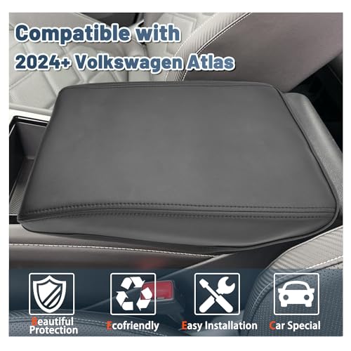 2026 Atlas Cross Sport Armrest Cover for Volkswagen Atlas 2026 Accessories Center Console Cover 2024 Atlas Armrest Cover Protector Compatible with 2024 2025 2026 VW Volkswagen Atlas Cross Sport (2024+ Volkswagen Atlas)