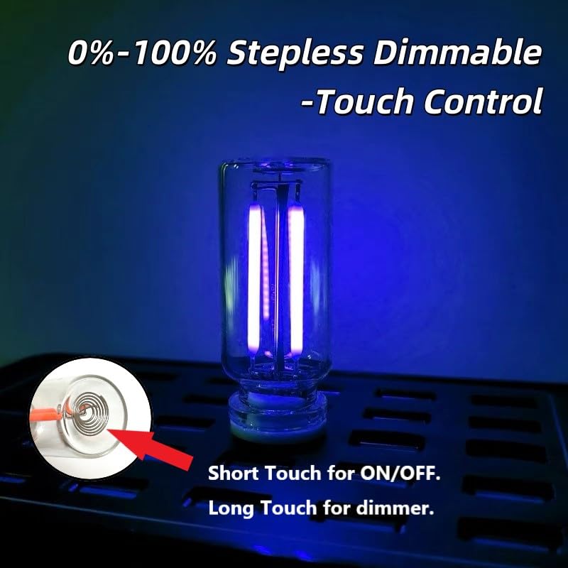 Dimmable Blue USB Touch Control Led Lights for Car (blue)