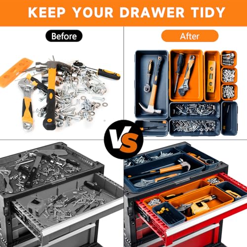 Tool Box Organizer Tray (Blue & Orange: 60 PCS)