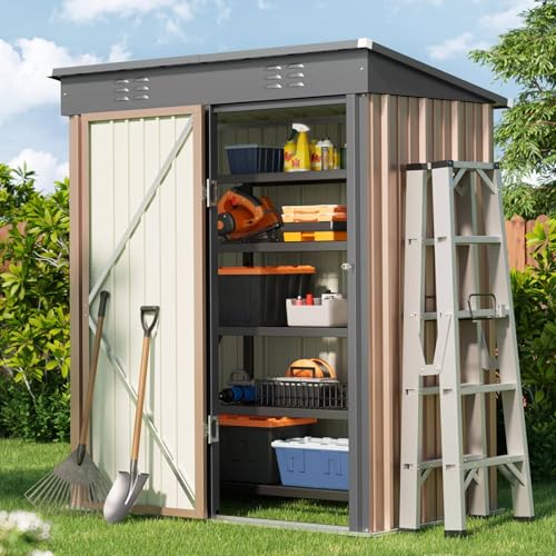 5' x 3' Outdoor Storage Shed (Brown / 5' x 3')