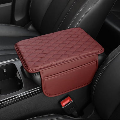 Memory Cotton Leather Car Armrest Box Pad (Red)