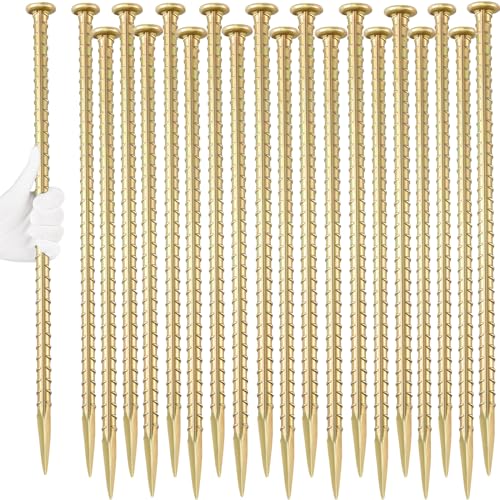 16 Inch Rebar Stakes (16"x1/2"-20pcs / T Shape-Yellow)