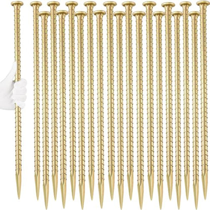 16 Inch Rebar Stakes (16"x1/2"-20pcs / T Shape-Yellow)