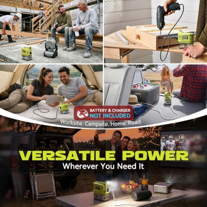 220W Power Inverter Compatible with Ryobi 18V Battery (2-pack / Green)