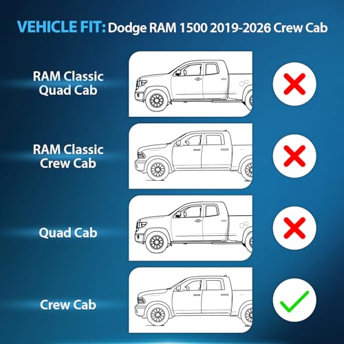 in Channel Rain Guards for Dodge Ram 1500 Crew Cab 2019 (RAM 1500 2019-2026 Crew Cab)