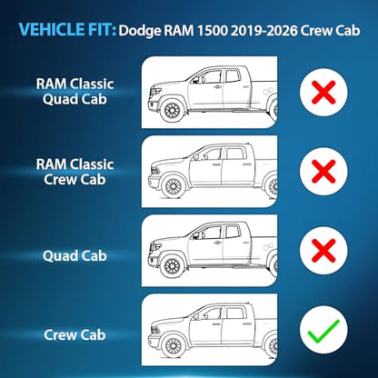 in Channel Rain Guards for Dodge Ram 1500 Crew Cab 2019 (RAM 1500 2019-2026 Crew Cab)