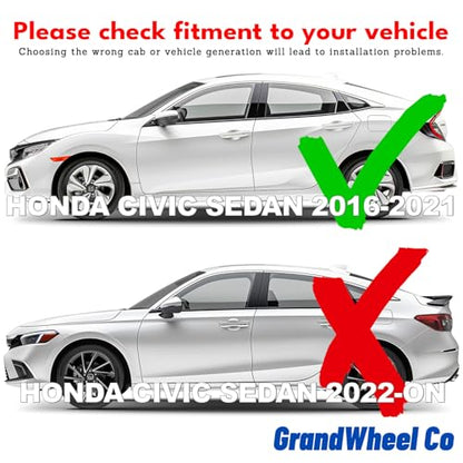 Window Deflectors Smoke Tinted In (For Civic 16-21 Sedan)
