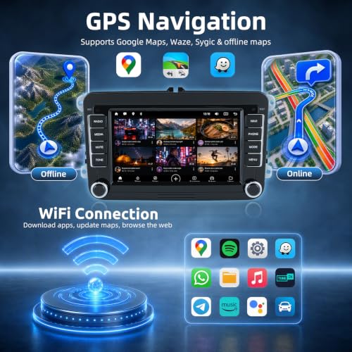 True 4+64G Android 15 Car Stereo with Wireless CarPlay Android Auto
