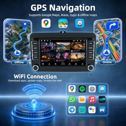 True 4+64G Android 15 Car Stereo with Wireless CarPlay Android Auto