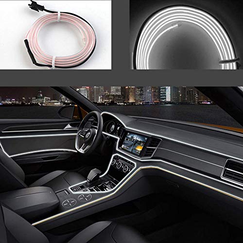El Wire Neon Light Car Interior LED Lights (White / 5m)