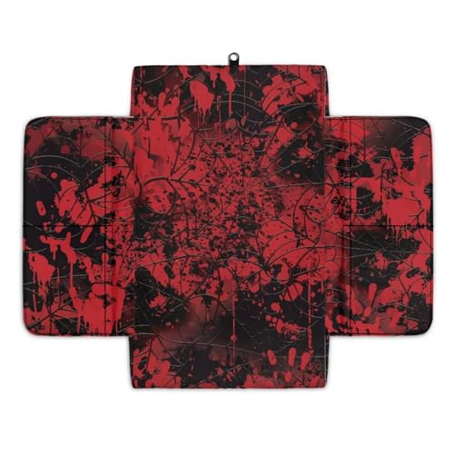 Bloody Print Cobweb Auto Center Console Cover Armrest Seat Box Cover Protector with 4 Storage Bags Middle Console Pad Arm Rest Covering for Car Side Storage Box for Women Men (Bloody Print Cobweb)