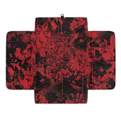 Bloody Print Cobweb Auto Center Console Cover Armrest Seat Box Cover Protector with 4 Storage Bags Middle Console Pad Arm Rest Covering for Car Side Storage Box for Women Men (Bloody Print Cobweb)