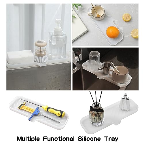 Silicone Soap Dish with Drain Spout (Translucent / L(12"×4"))