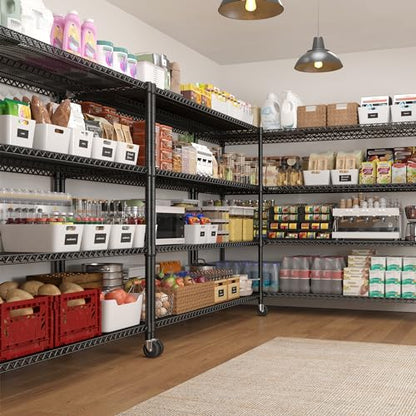 60''W Storage Shelves 2399LBS Metal Shelving Unit with Wheels & Feet (4-Tier,60" W X 65.5" H X 18" D)