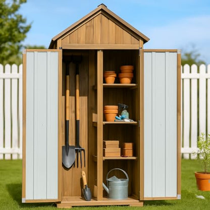 Outdoor Storage Cabinet (Black / 28" x 13" x 67")