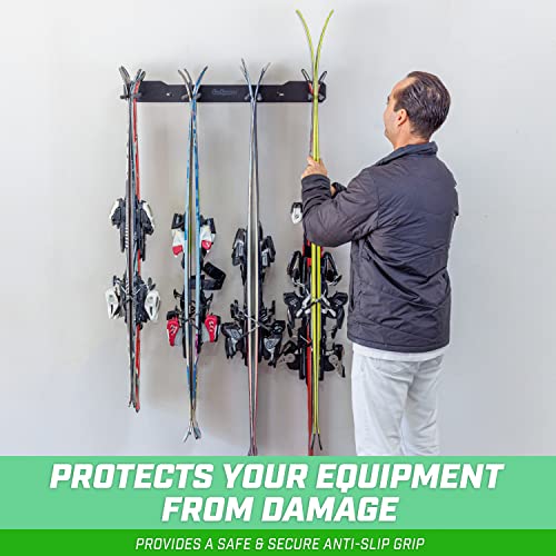 Wall Mounted Ski and Snowboard Storage Rack (8 Skis / Black)