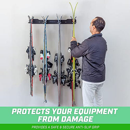 Wall Mounted Ski and Snowboard Storage Rack (8 Skis / Black)