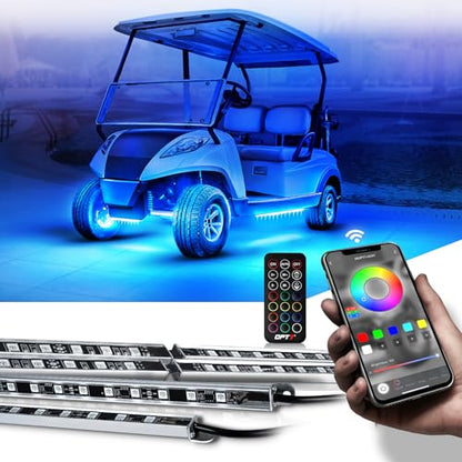Aura Pro RGB Aluminum Golf Cart Underglow with App & Remote (4. Golf Cart / RGB)