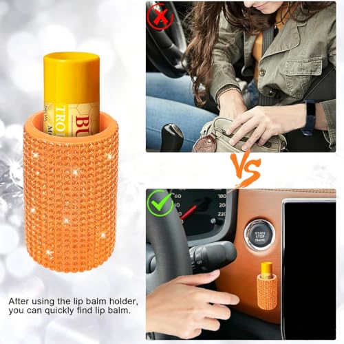 Upright Car Chapstick Holder (Orange)