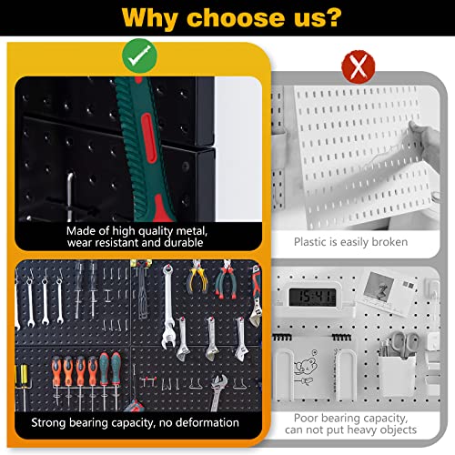 Metal Pegboard Wall Panels (Black / 2PC)
