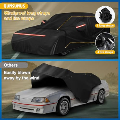 QUNSUNUS Waterproof Car Cover for Ford Mustang 1979 (for Mustang 1979-1993)