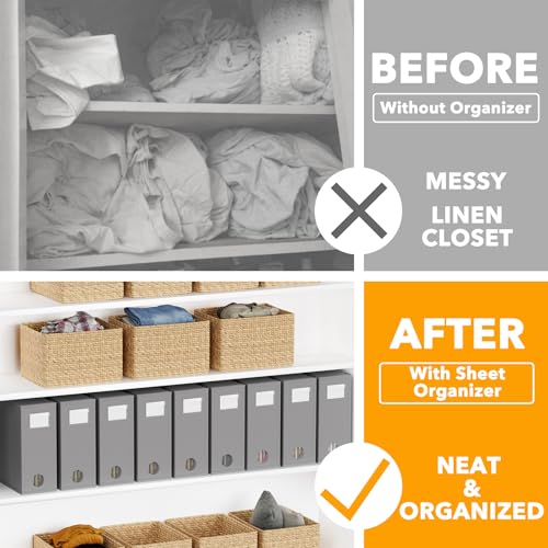 9 Pack Bed Sheet Organizers and Storage (9 pcs / Gray)