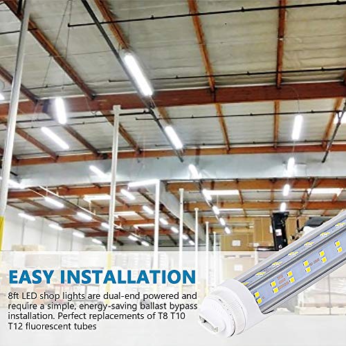 10PCS LED Shop Light 8FT Tube
